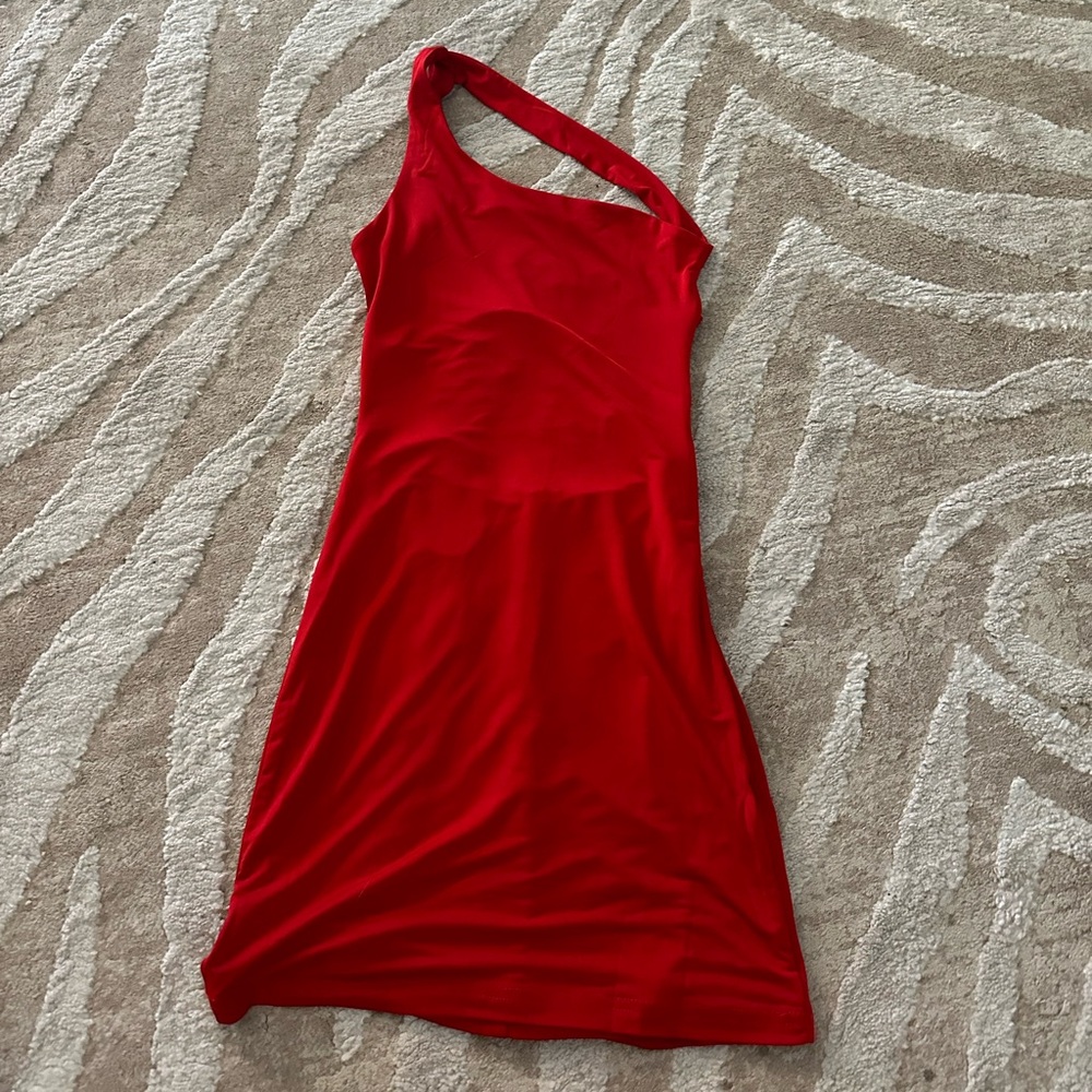 Red One-Shoulder Dress